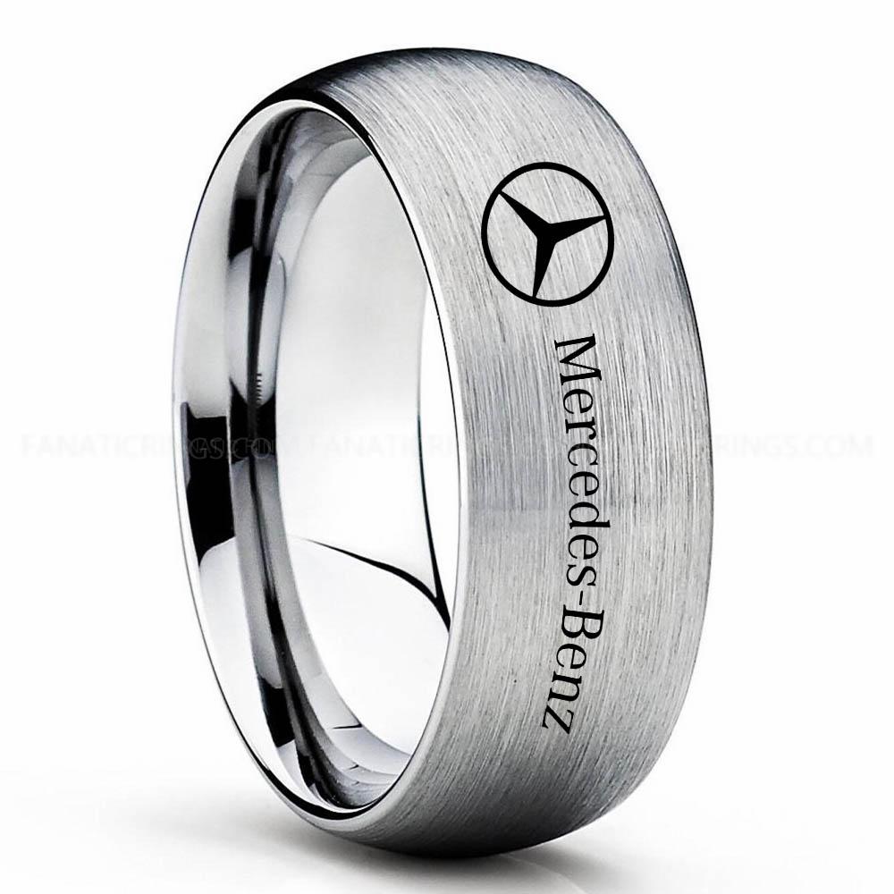 Mercedes Silver 2 Mercedes Ring, Silver Mercedes Ring, Silver Tungsten Ring, Silver Wedding Ring, Silver Tungsten Wedding Ring - Image 1