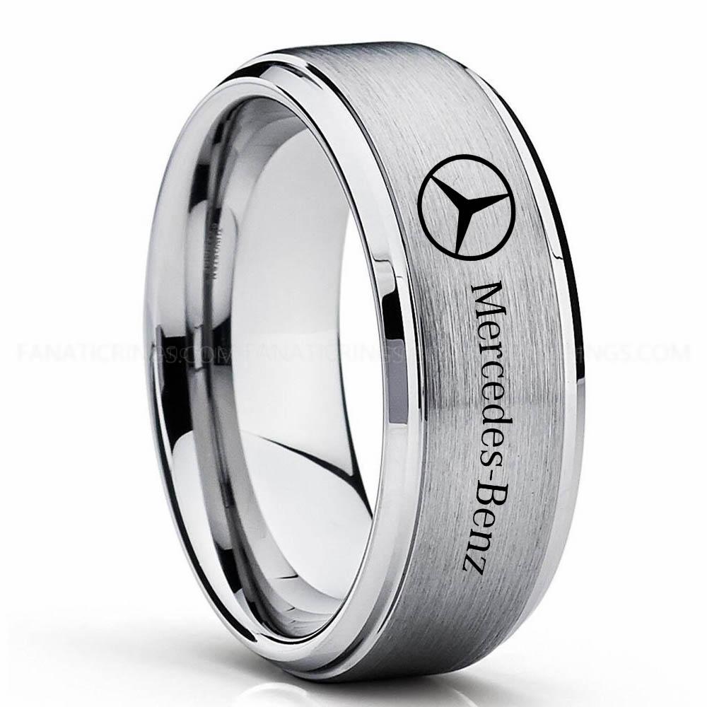 Mercedes Silver Mercedes Ring, Silver Mercedes Ring, Silver Tungsten Ring, Silver Wedding Ring, Silver Tungsten Wedding Ring - Image 1