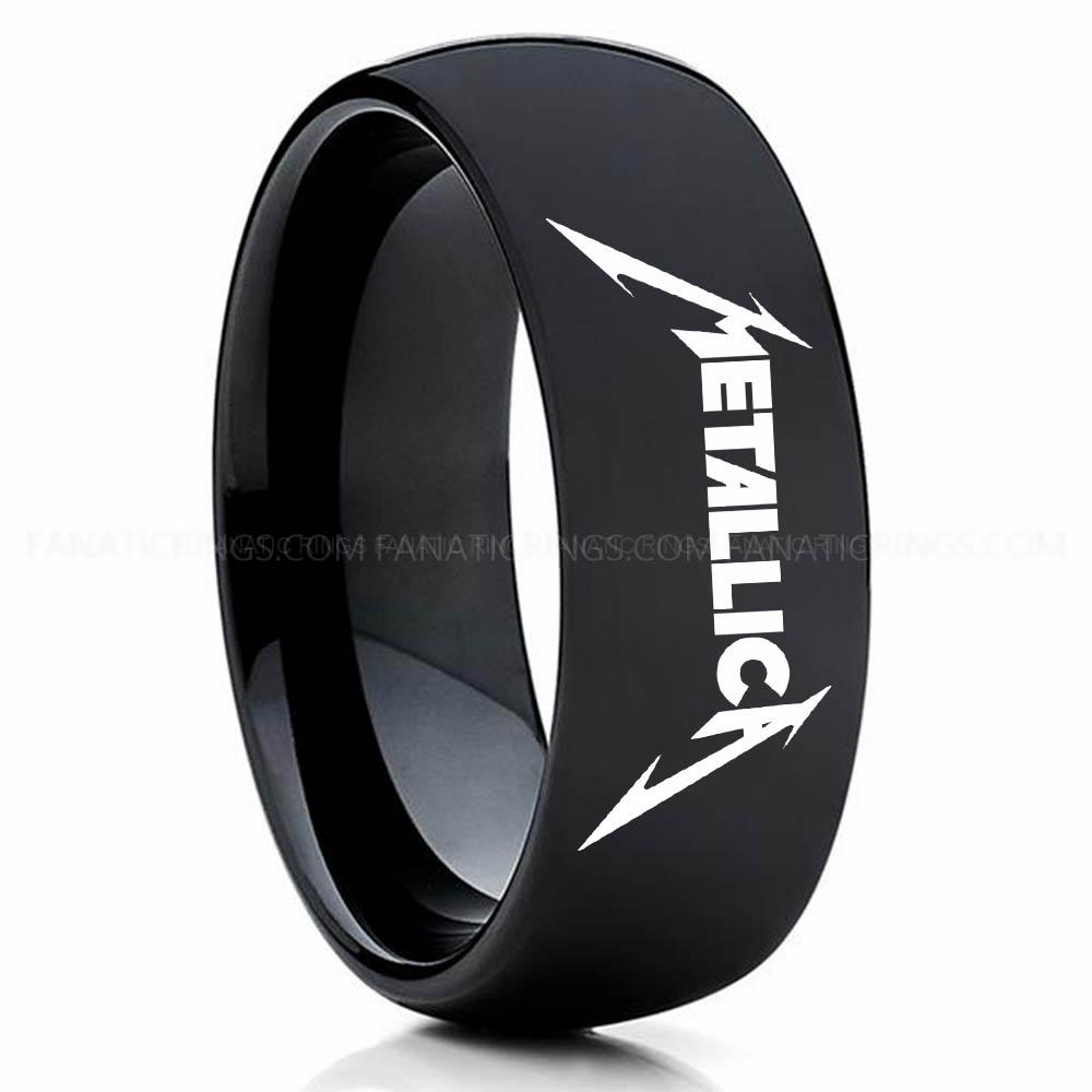 Metallica Black 3 Metallica Ring, Metallica Wedding Band, Metallica Wedding Ring, Metallica Jewelry - Image 1