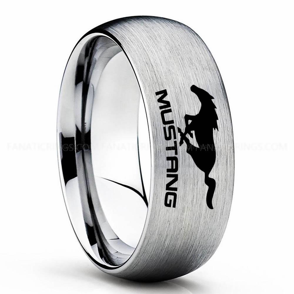Mustang Silver Mustang Ring, Ford Mustang Ring, Mustang Wedding Band, Mustang Wedding Ring, Ford Mustang Jewelry - Image 1