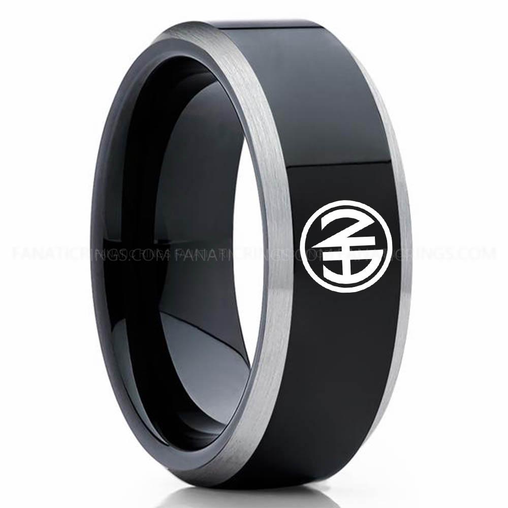 NASA 1 Black Silver 2 Narcotics Anonymous Ring, Narcotics Anonymous Wedding Band, Narcotics Anonymous Wedding Ring, Narcotics Anonymous Jewelry - Image 1