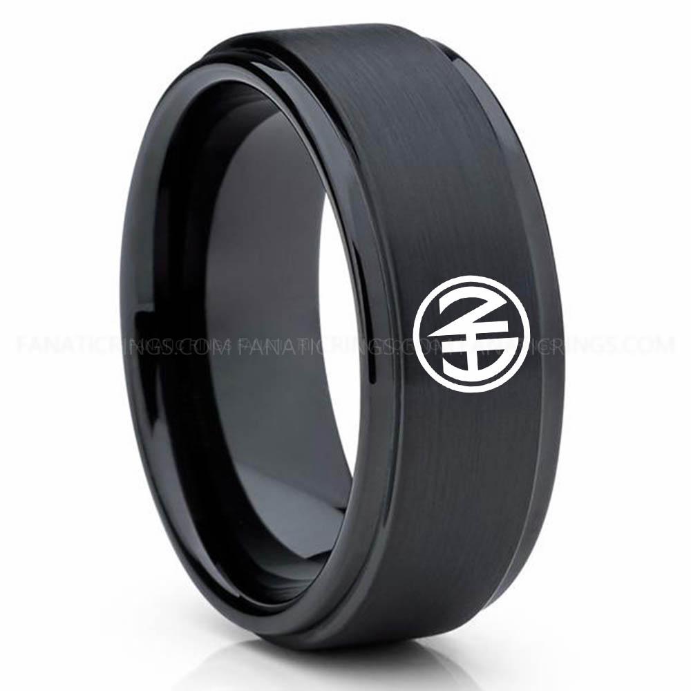 NASA 1 Black Narcotics Anonymous Ring, Narcotics Anonymous Wedding Band, Narcotics Anonymous Wedding Ring, Narcotics Anonymous Jewelry - Image 1