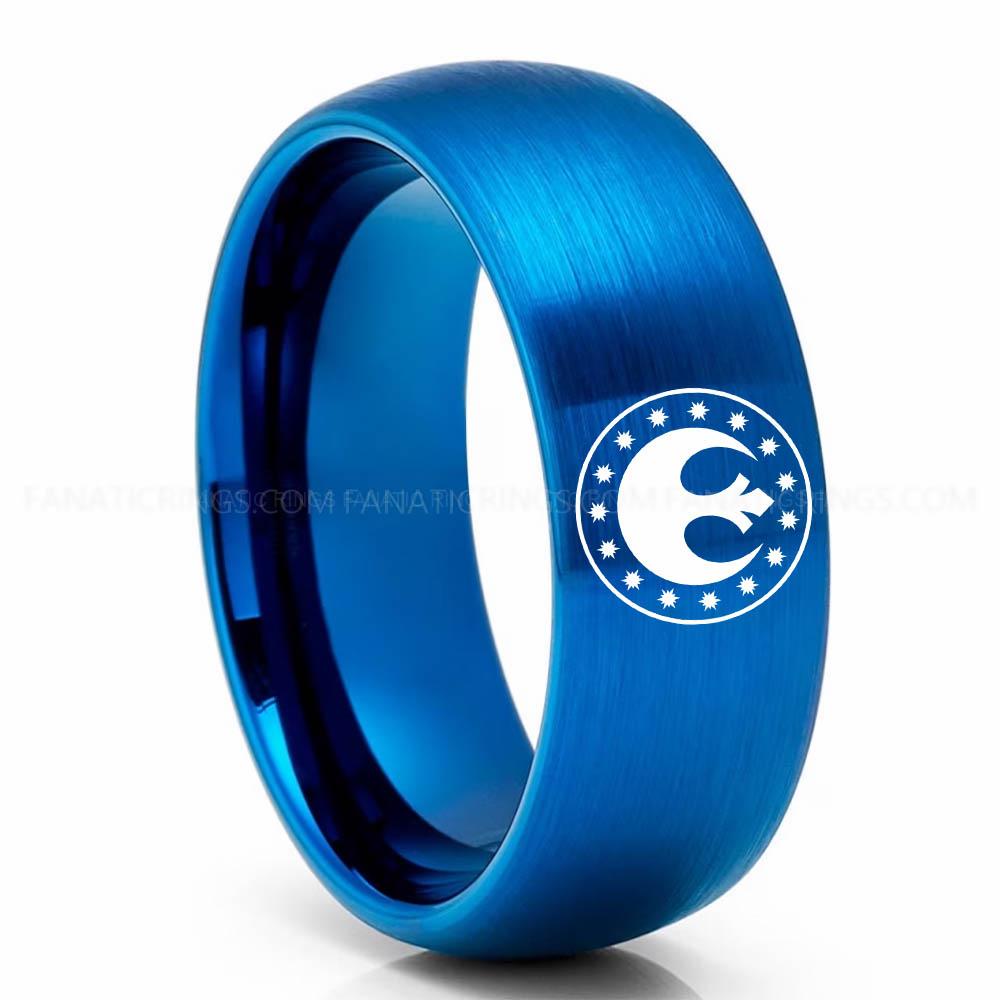 New Republic Blue New Republic Ring, Star Wars Ring, Star Wars Wedding Band, Star Wars Wedding Ring - Image 1