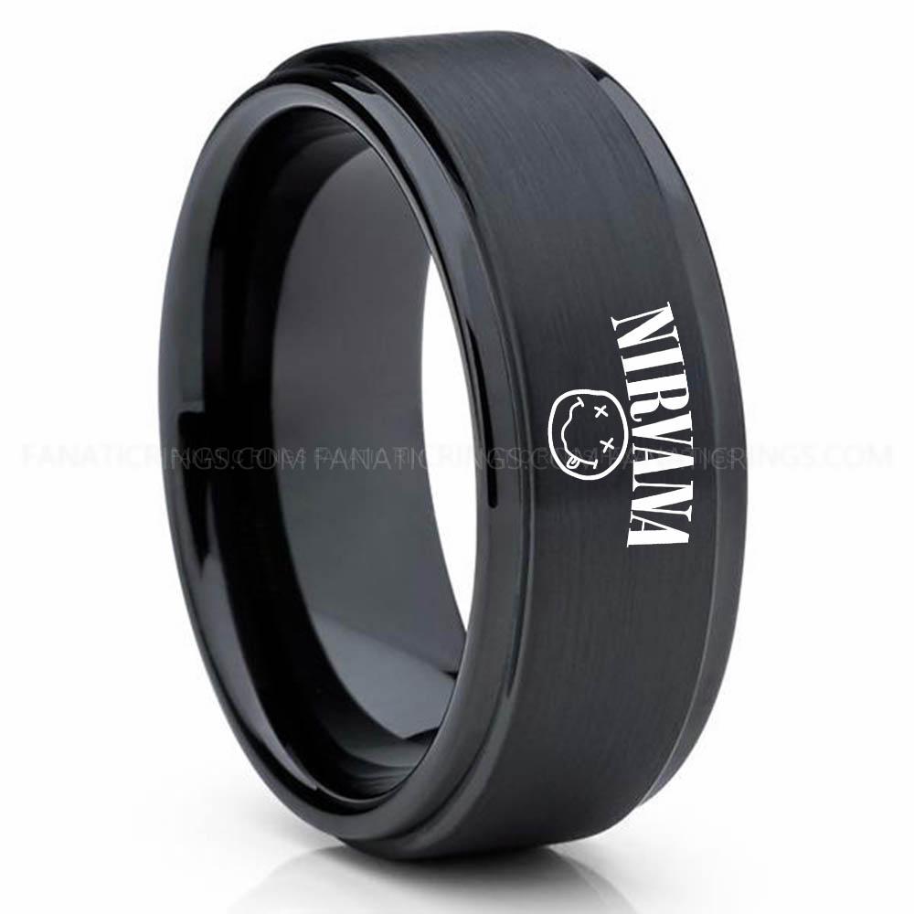 Nirvana Black 3 Nirvana Ring, Nirvana Wedding Band, Nirvana Wedding Ring, Nirvana Jewelry - Image 1