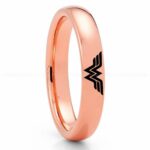 Wonder Woman Ring, Wonder Woman Wedding Ring, Wonder Woman Wedding Band, Rose Gold Wedding Ring, Wonder Woman Jewelry
