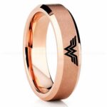 Wonder Woman Ring, Wonder Woman Wedding Ring, Wonder Woman Wedding Band, Rose Gold Wedding Ring, Wonder Woman Jewelry