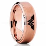 Wonder Woman Ring, Wonder Woman Wedding Ring, Wonder Woman Wedding Band, Rose Gold Wedding Ring, Wonder Woman Jewelry