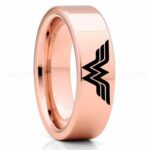 Wonder Woman Ring, Wonder Woman Wedding Ring, Wonder Woman Wedding Band, Rose Gold Wedding Ring, Wonder Woman Jewelry