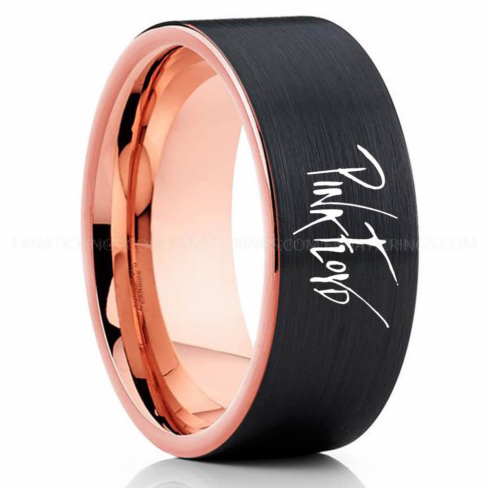 Pink Floyd Black Pink 4 Pink Floyd Ring, Pink Floyd Wedding Band, Pink Floyd Wedding Ring, Pink Floyd Jewelry - Image 1