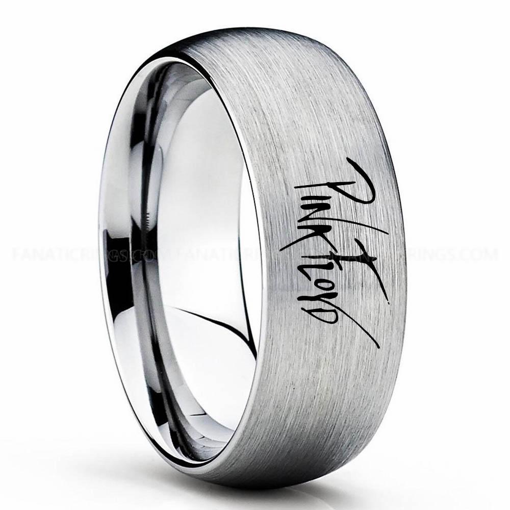 Pink Floyd Silver 2 Pink Floyd Ring, Pink Floyd Wedding Band, Pink Floyd Wedding Ring, Pink Floyd Jewelry - Image 1