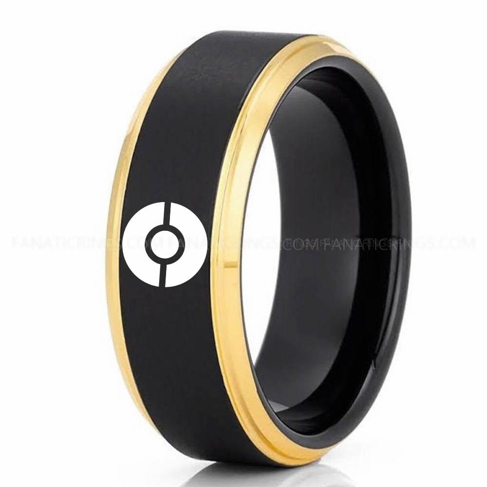 Pokemon Black Yellow Pokémon Ring, Pokémon Wedding Band, Pokémon Wedding Ring, Pokémon Jewelry - Image 1