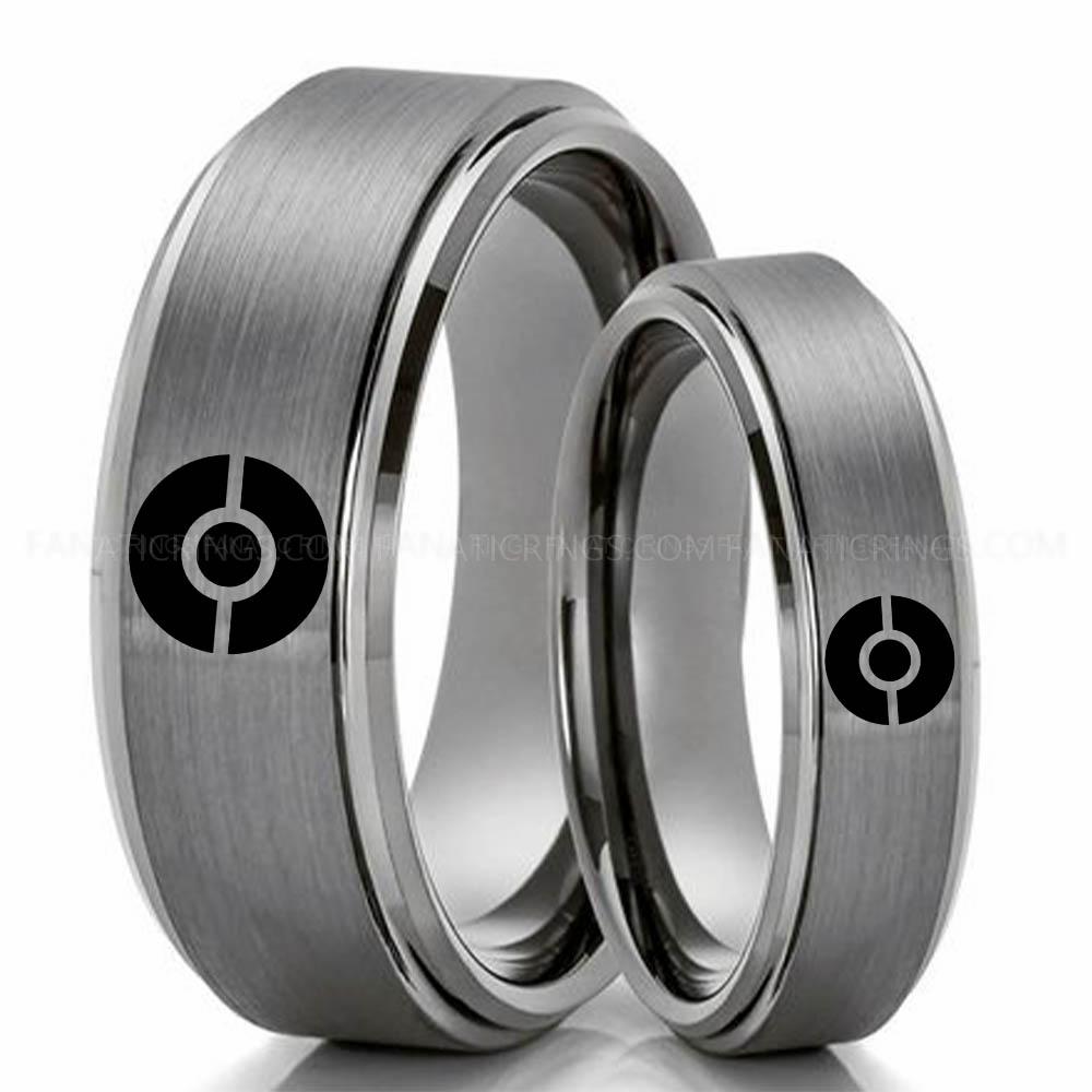 Pokemon Silver Pokémon Rings, Couple Rings, Pokémon Wedding Bands, Pokémon Wedding Rings, Pokémon Jewelry - Image 1