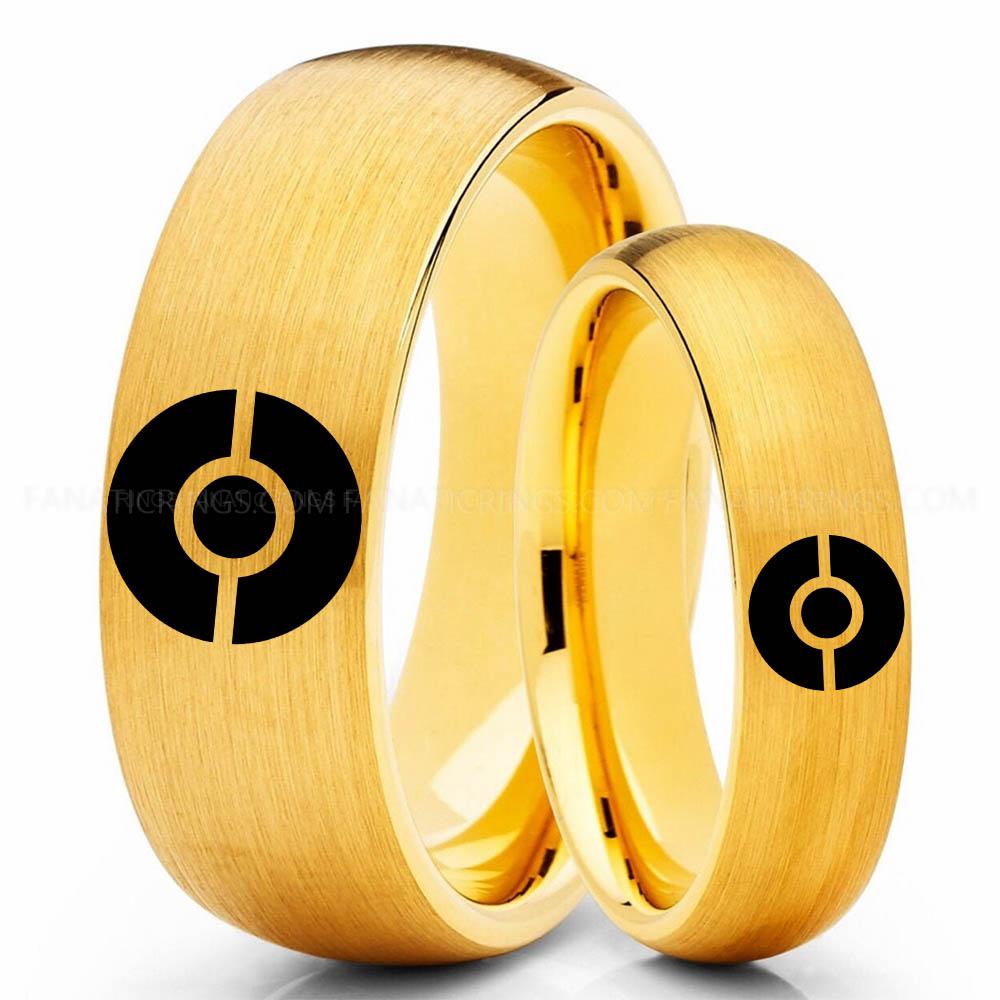 Pokemon Yellow Pokémon Rings, Couple Rings, Pokémon Wedding Bands, Pokémon Wedding Rings, Pokémon Jewelry - Image 1