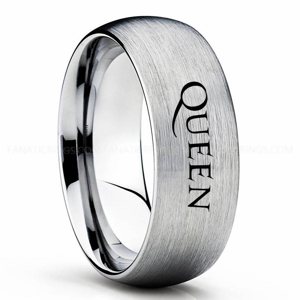 Queen Silver 2 Queen Ring, Queen Wedding Band, Queen Wedding Ring, Rock and Roll Jewelry - Image 1