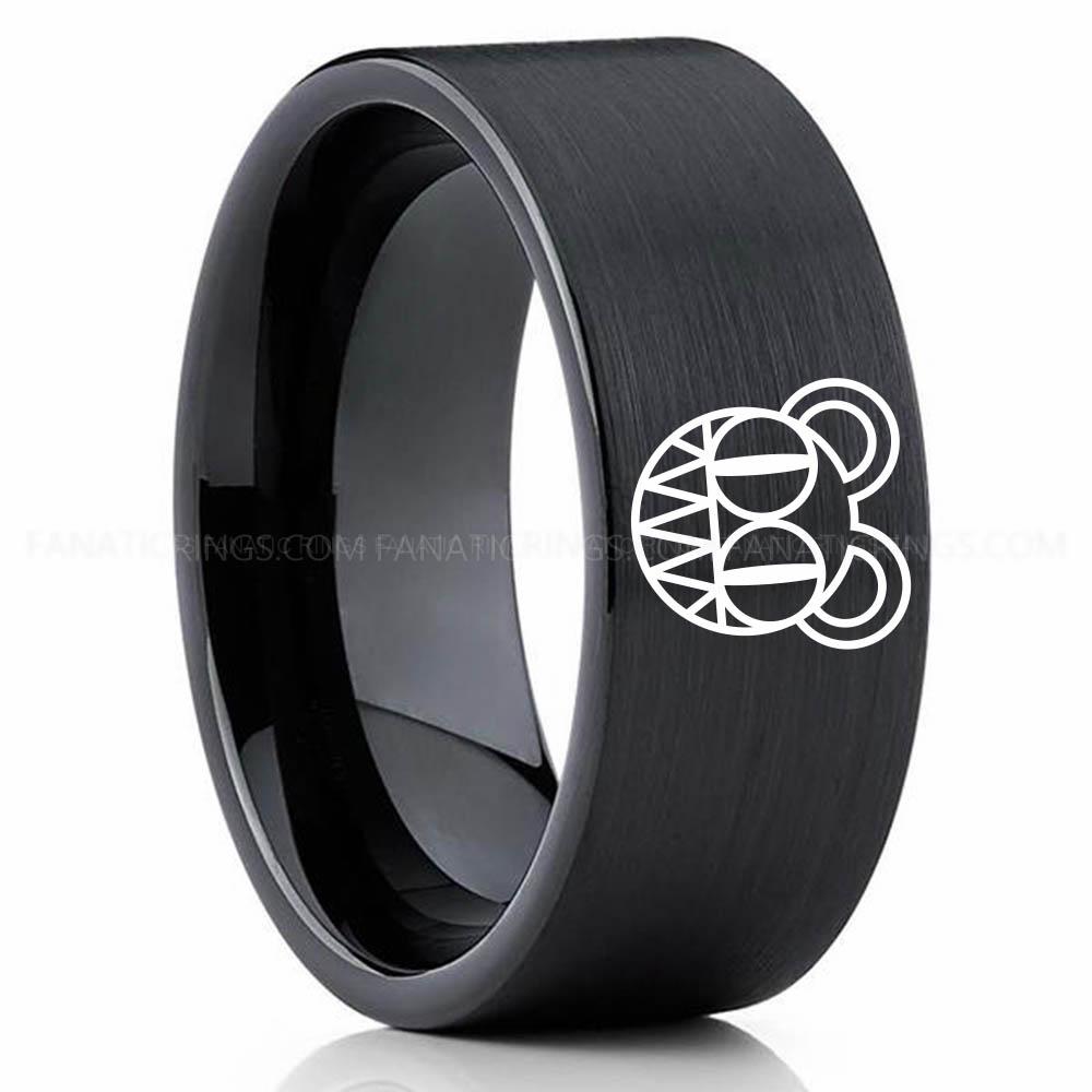Radiohead Black 2 Radiohead Ring, Radiohead Wedding Band, Radiohead Wedding Ring, Radiohead Jewelry - Image 1