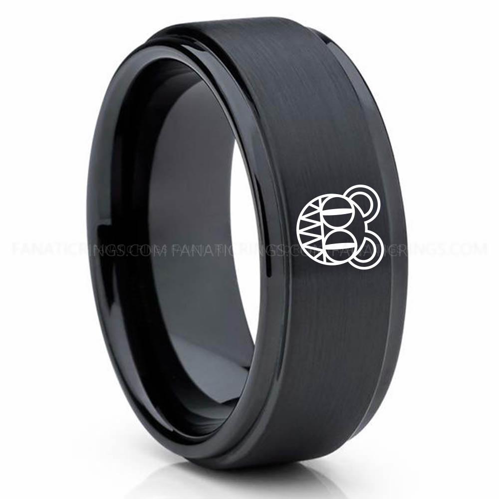 Radiohead Black 4 Radiohead Ring, Radiohead Wedding Band, Radiohead Wedding Ring, Radiohead Jewelry - Image 1