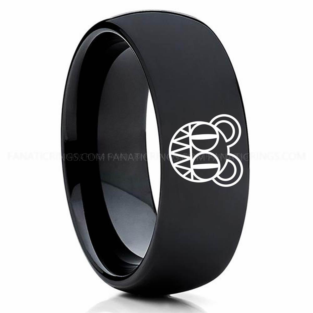 Radiohead Black Radiohead Ring, Radiohead Wedding Band, Radiohead Wedding Ring, Radiohead Jewelry - Image 1