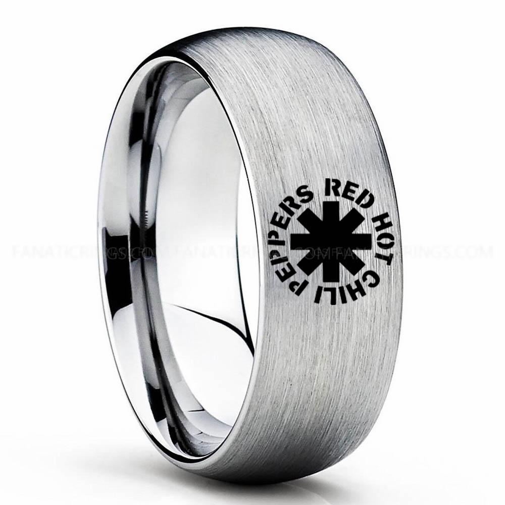 Red Chili Pepper Hot Silver Red Hot Chili Peppers Ring, Red Hot Chili Peppers Wedding Band, Red Hot Chili Peppers Wedding Ring, Red Hot Chili Peppers Jewelry - Image 1