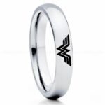 Wonder Woman Ring, Wonder Woman Wedding Ring, Wonder Woman Wedding Band, Silver Wedding Ring, Wonder Woman Jewelry