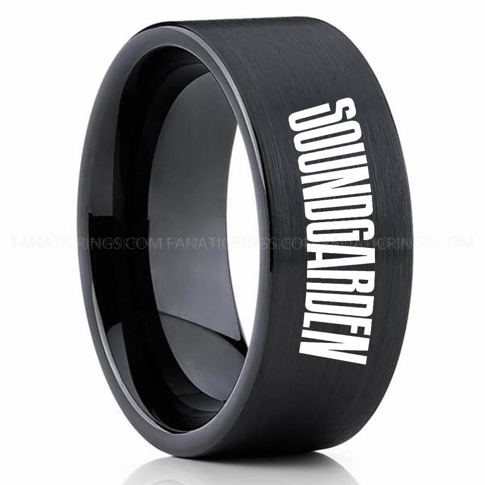 Soundgarden Black 2 Soundgarden Ring, Soundgarden Wedding Band, Soundgarden Wedding Ring, Soundgarden Jewelry - Image 1