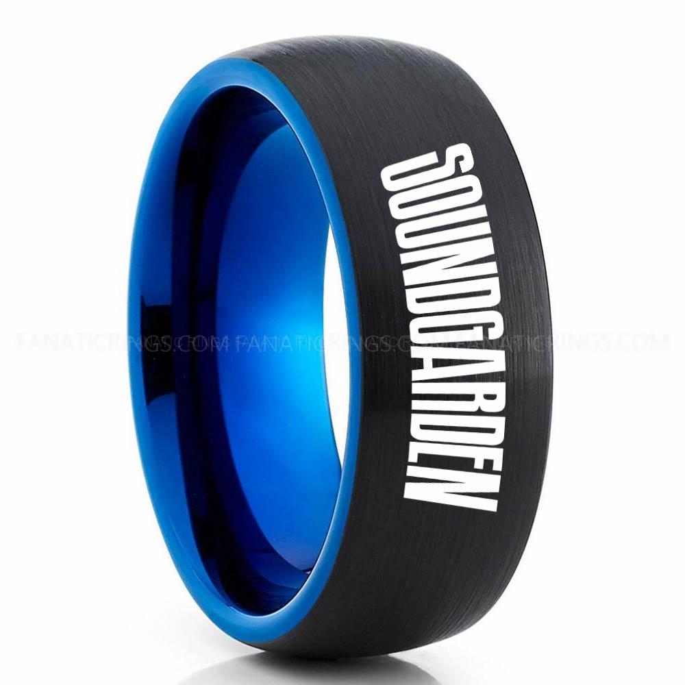 Soundgarden Black Blue 2 Soundgarden Ring, Soundgarden Wedding Band, Soundgarden Wedding Ring, Soundgarden Jewelry - Image 1