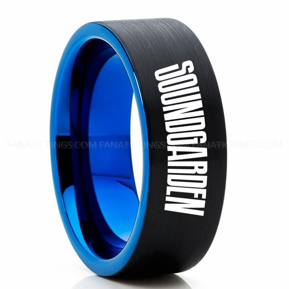 Soundgarden Black Blue 3 Soundgarden Ring, Soundgarden Wedding Band, Soundgarden Wedding Ring, Soundgarden Jewelry - Image 1