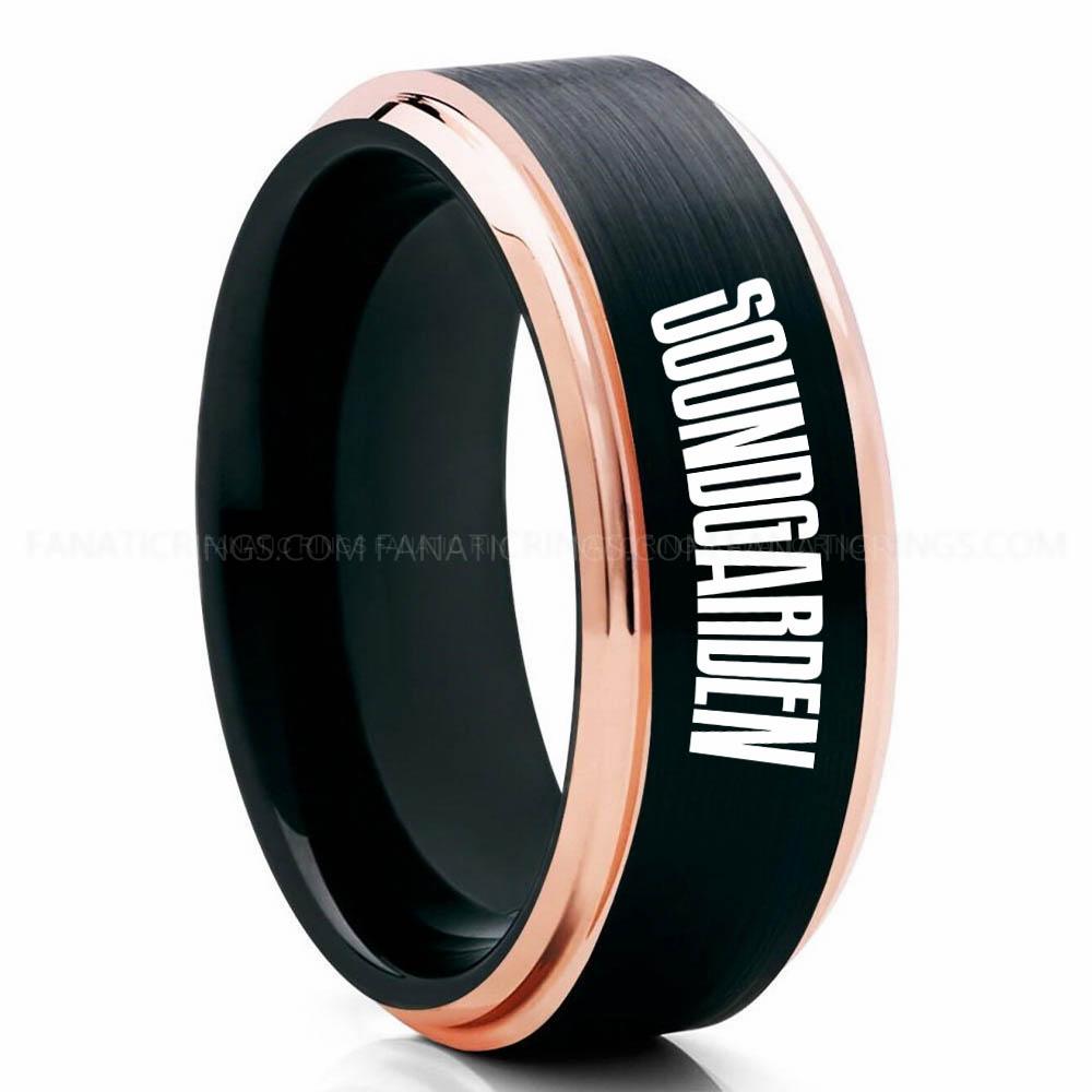 Soundgarden Black Pink 2 Soundgarden Ring, Soundgarden Wedding Band, Soundgarden Wedding Ring, Soundgarden Jewelry - Image 1