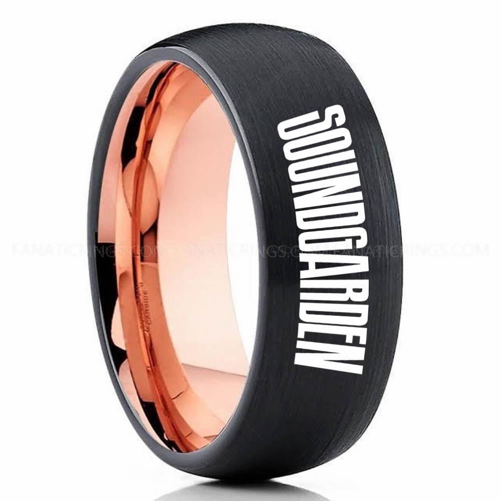 Soundgarden Black Pink 3 Soundgarden Ring, Soundgarden Wedding Band, Soundgarden Wedding Ring, Soundgarden Jewelry - Image 1
