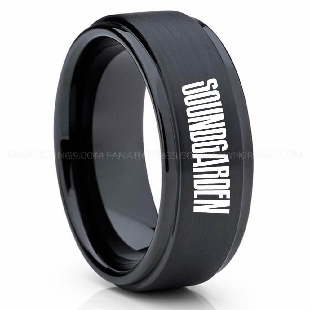 Soundgarden Black Soundgarden Ring, Soundgarden Wedding Band, Soundgarden Wedding Ring, Soundgarden Jewelry - Image 1