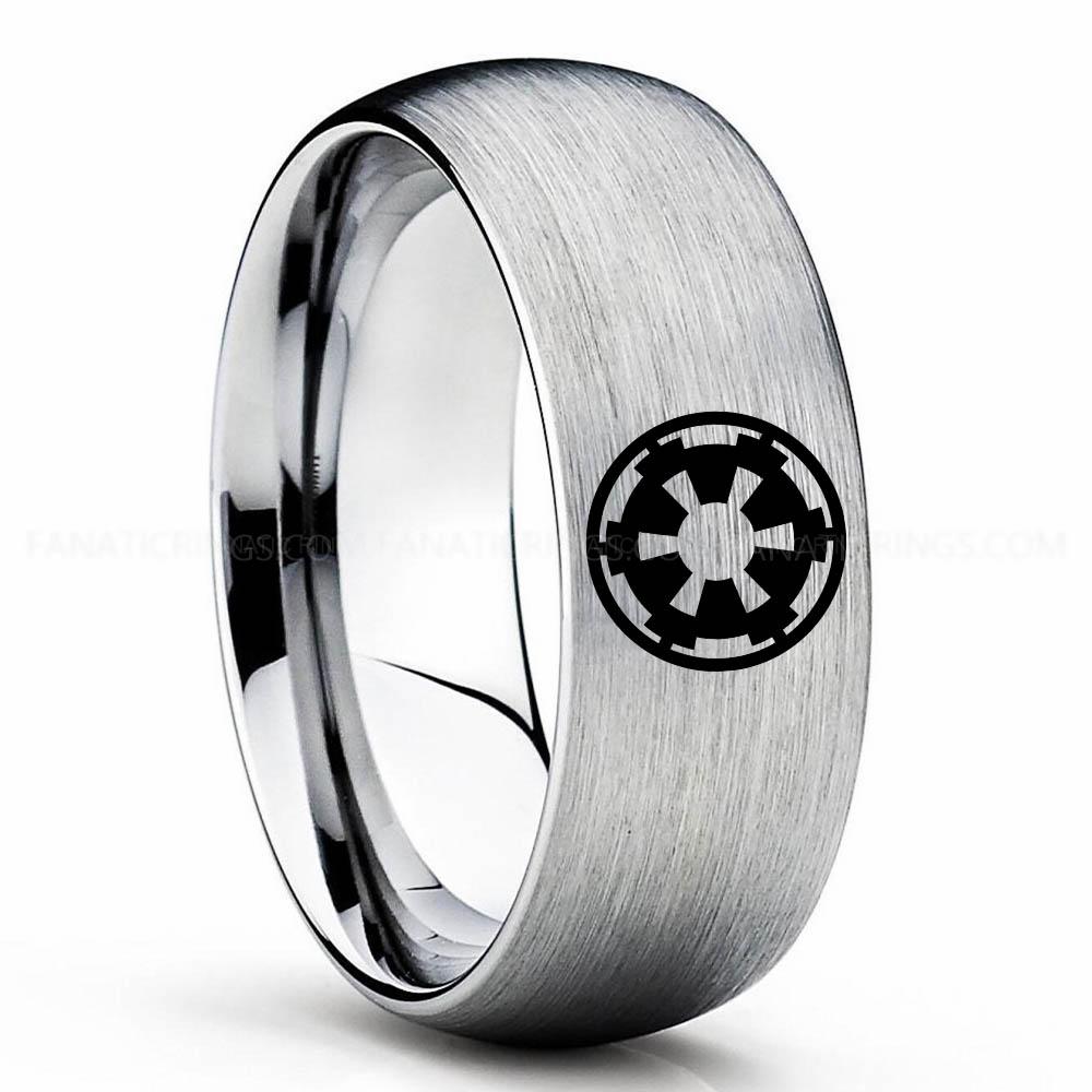 Star Wars 1 Silvers Galactic Empire Ring, Star Wars Ring, Star Wars Wedding Band, Star Wars Wedding Ring - Image 1
