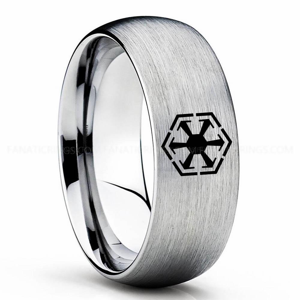 Star Wars 2 Silver Sith Empire Ring, Star Wars Ring, Star Wars Wedding Band, Star Wars Wedding Ring - Image 1