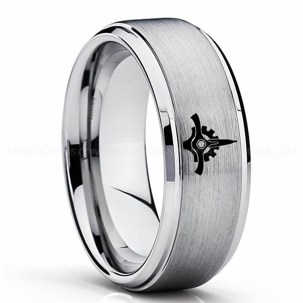 Star Wars 3 Silver 2 Great Galactic Seal Ring, Star Wars Ring, Star Wars Wedding Band, Star Wars Wedding Ring - Image 1