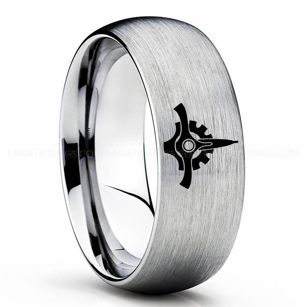 Star Wars 3 Silver Great Galactic Seal Ring, Star Wars Ring, Star Wars Wedding Band, Star Wars Wedding Ring - Image 1