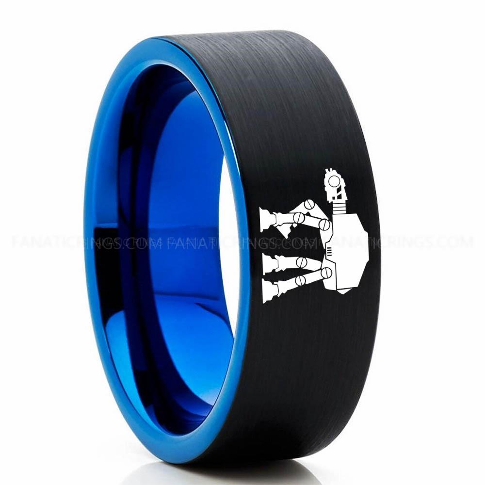 Star Wars 4 Black Blue 3 AT-AT Walker Ring, Star Wars Ring, Star Wars Wedding Band, Star Wars Wedding Ring - Image 1