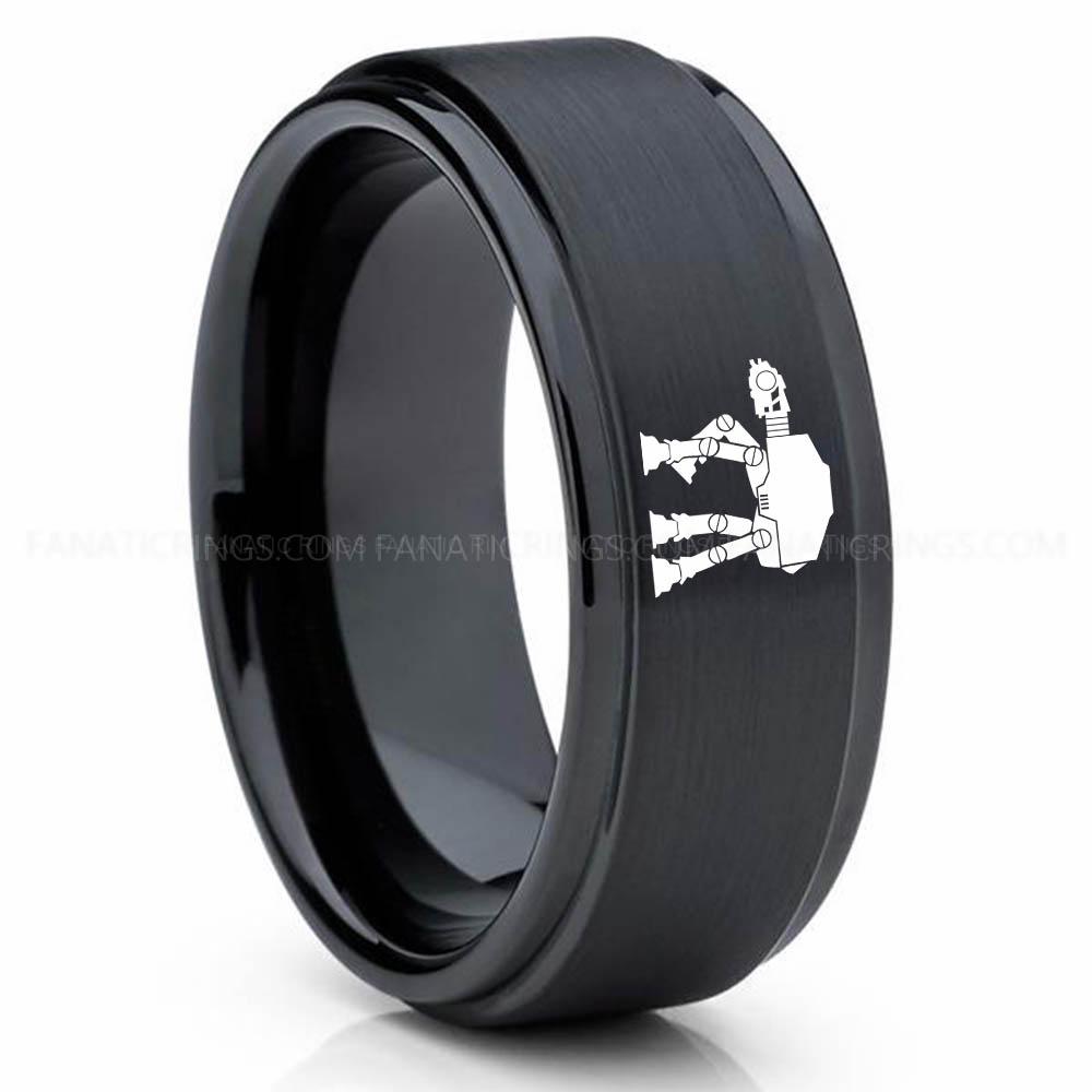 Star Wars 4 Black AT-AT Walker Ring, Star Wars Ring, Star Wars Wedding Band, Star Wars Wedding Ring - Image 1