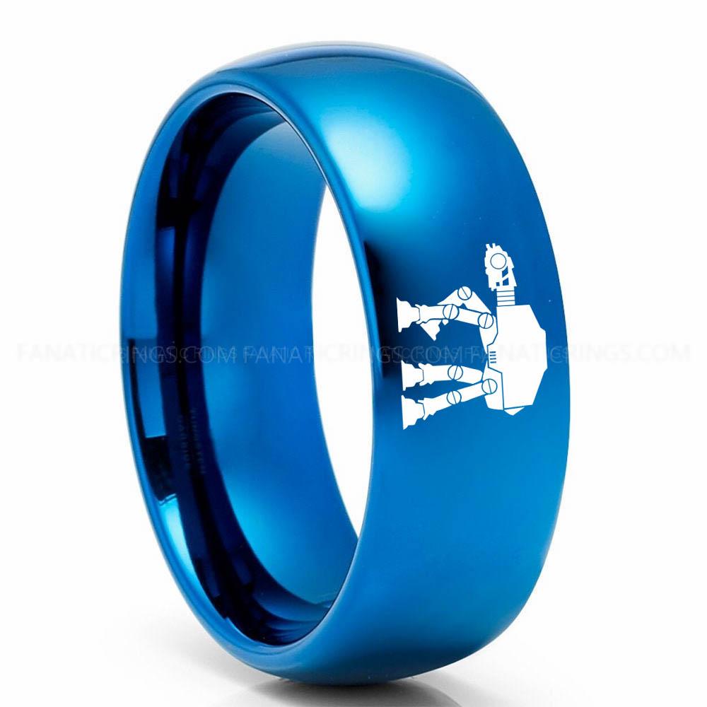 Star Wars 4 Blue AT-AT Walker Ring, Star Wars Ring, Star Wars Wedding Band, Star Wars Wedding Ring - Image 1