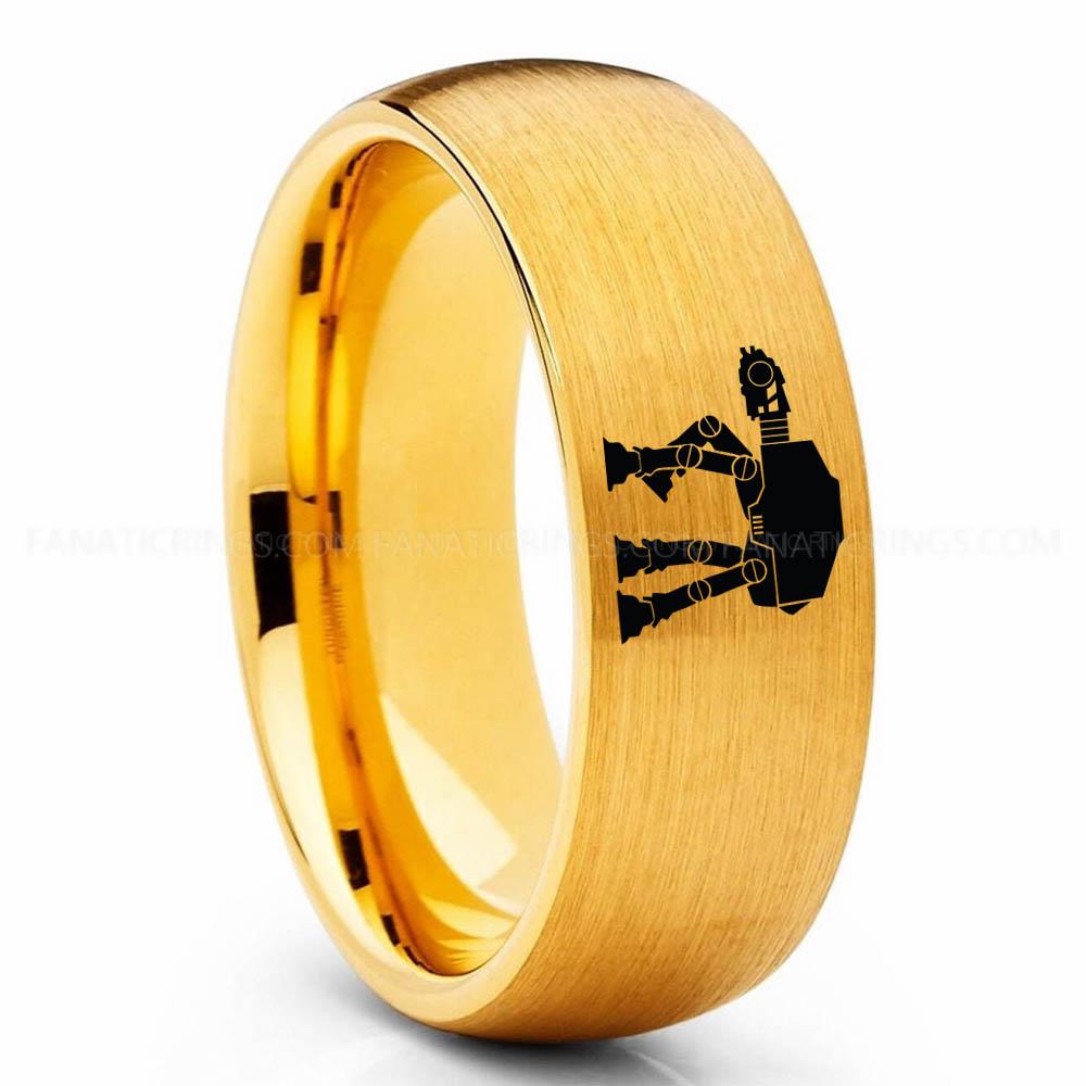 Star Wars 4 Yellow 2 AT-AT Walker Ring, Star Wars Ring, Star Wars Wedding Band, Star Wars Wedding Ring - Image 1