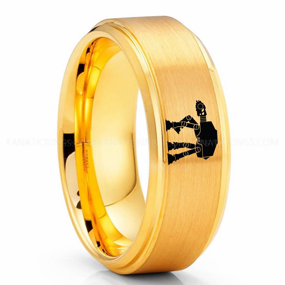 Star Wars 4 Yellow AT-AT Walker Ring, Star Wars Ring, Star Wars Wedding Band, Star Wars Wedding Ring - Image 1