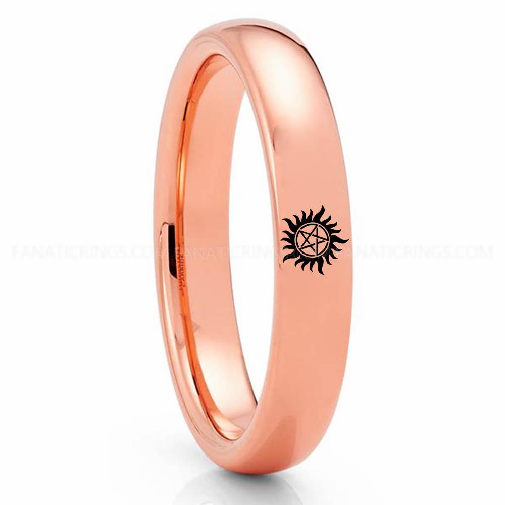 Supernatural Pink Supernatural Ring, Supernatural Wedding Band, Supernatural Wedding Ring, Supernatural Jewelry - Image 1