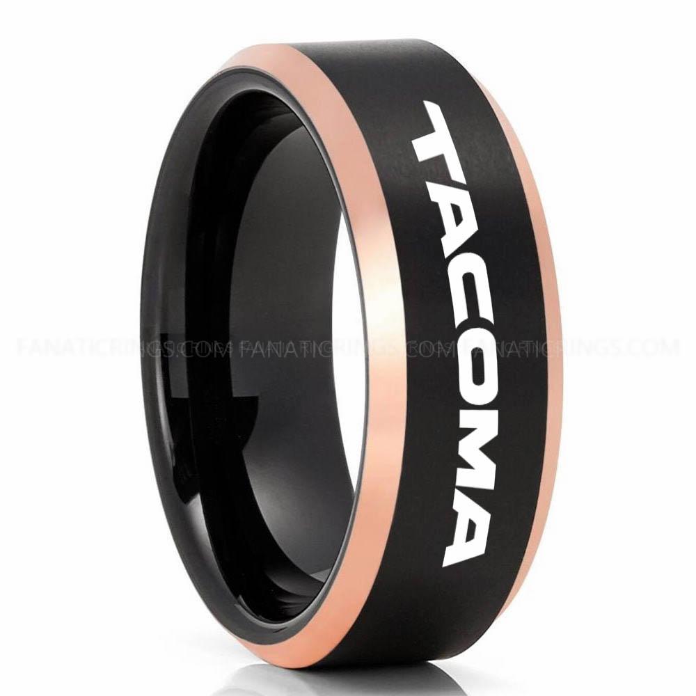 Tacoma Black Pink 3 Tacoma Ring, Toyota Tacoma Ring, Toyota Ring, Pickup Truck Ring, Tacoma Wedding Band, Toyota Wedding Ring - Image 1