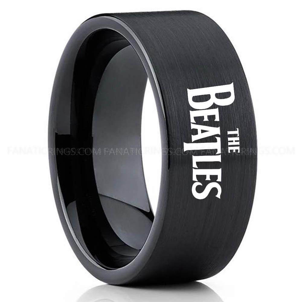 The Beatles Black 2 Beatles Ring, Beatles Wedding Band, Beatles Wedding Ring, Beatles Jewelry - Image 1