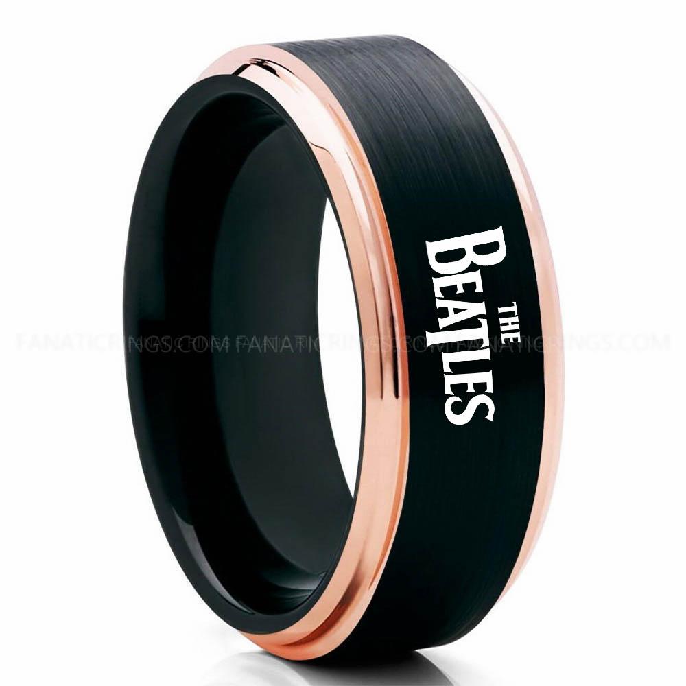 The Beatles Black Pink 2 Beatles Ring, Beatles Wedding Band, Beatles Wedding Ring, Beatles Jewelry - Image 1