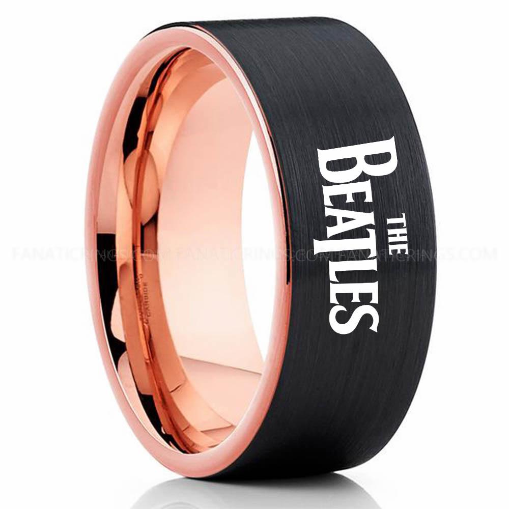The Beatles Black Pink Beatles Ring, Beatles Wedding Band, Beatles Wedding Ring, Beatles Jewelry - Image 1