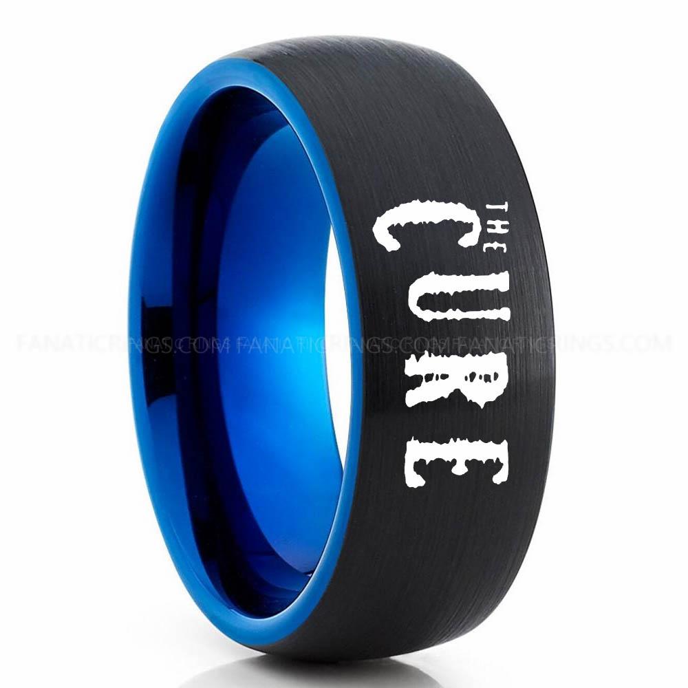 The Cure Black Blue 2 The Cure Ring, The Cure Wedding Band, The Cure Wedding Ring, The Cure Jewelry - Image 1
