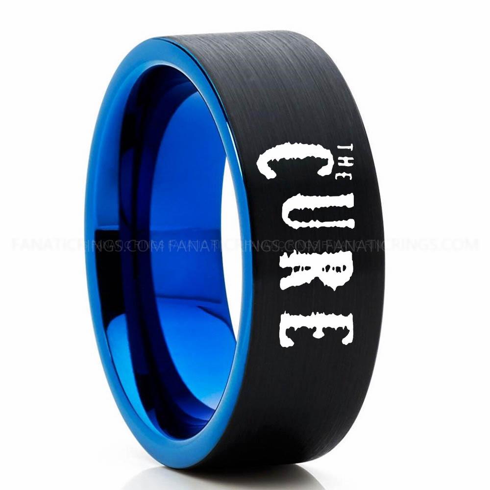 The Cure Black Blue 3 The Cure Ring, The Cure Wedding Band, The Cure Wedding Ring, The Cure Jewelry - Image 1