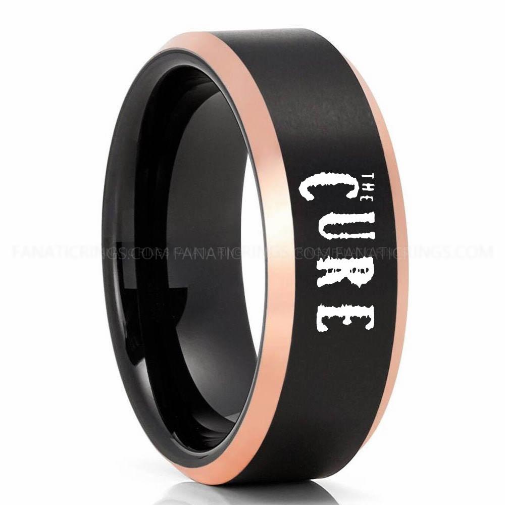 The Cure Black Pink 4 The Cure Ring, The Cure Wedding Band, The Cure Wedding Ring, The Cure Jewelry - Image 1