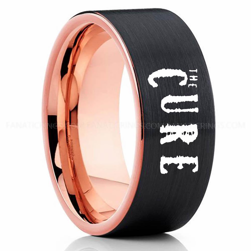 The Cure Black Pink The Cure Ring, The Cure Wedding Band, The Cure Wedding Ring, The Cure Jewelry - Image 1