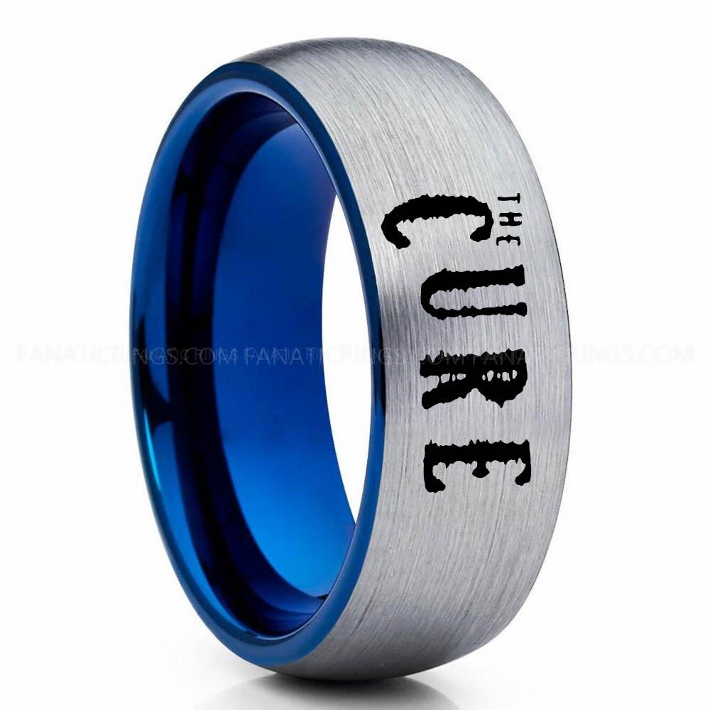 The Cure Silver Blue The Cure Ring, The Cure Wedding Band, The Cure Wedding Ring, The Cure Jewelry - Image 1