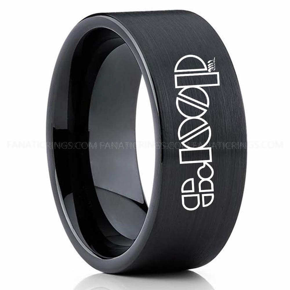 The doors Black 2 The Doors Ring, The Doors Wedding Band, The Doors Wedding Ring, The Doors Jewelry - Image 1