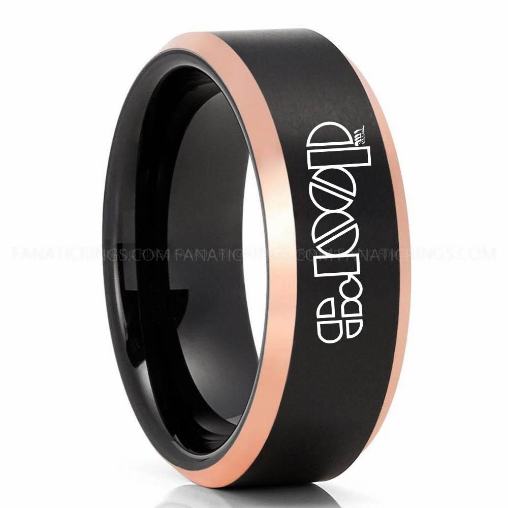 The doors Black Pink The Doors Ring, The Doors Wedding Band, The Doors Wedding Ring, The Doors Jewelry - Image 1